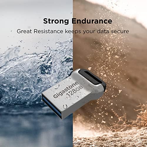 GIGASTONE Z90 [2-Пакет] 128GB USB 3.2 Gen1 Флеш Диск, Мини Одговара Метал Водоотпорен Компактен Пенкало Диск, Сигурен Перформанси Палецот