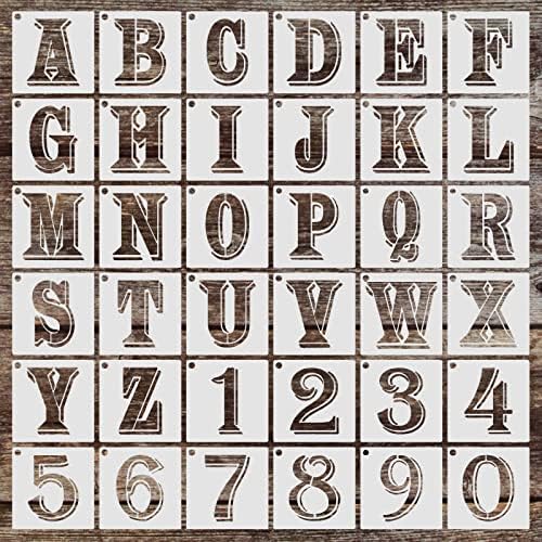 Blmhtwo 3 инчи букви и броеви на броеви 36 пакувања букви матрици Азбуки број матрици за сликање декоративна уметност занаетчиска