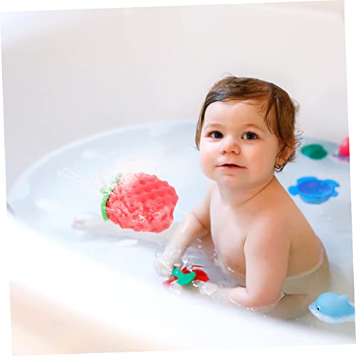 Исцели 2 парчиња бебе бања сунѓер чистење сунѓер во боја бања за деца природен сунѓер природен бања сунѓер бебе туш чистач деца туш карикатура