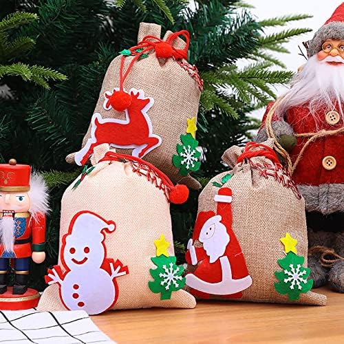 КСИОС Божиќна Декорација 2022 Божиќни Чанти Три Стилови На Божиќни Чанти Со Врвки За Влечење Божиќни Персонализирани Кеси За