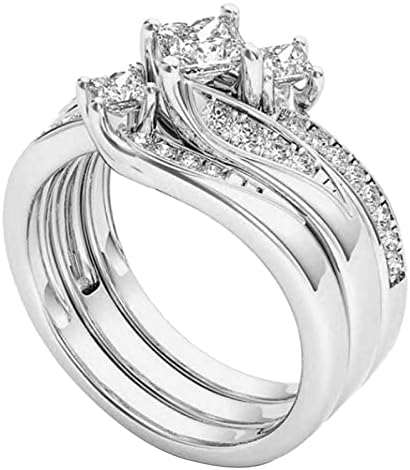 Цветни прстени за смола за жени сребро злато ветување прстени деликатен дизајн јазол сет дијамантски моден прстен светло луксуз со високо одделение