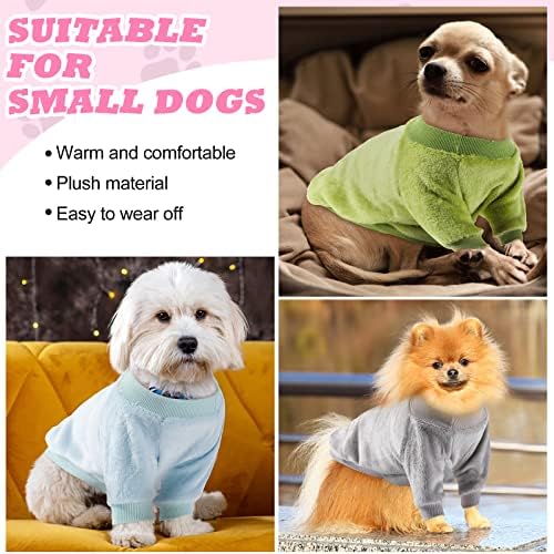 6 парчиња кошули за кучиња крзнено куче џемпер џемпери кутре со 6 бои топли и меки кошули за мали средни кучиња фланела облека за кучиња момче