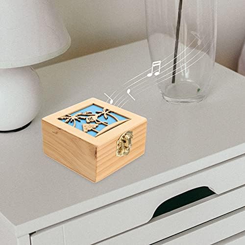 Амосфун гроздобер домашен декор Дрвена музичка кутија гроздобер музички кутии гроздобер дрвени музички кутии подароци за роденден