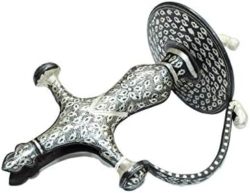 Раџански скапоцени камења меч рачно изработен челик само ракува со чиста работа со чиста сребрена жица