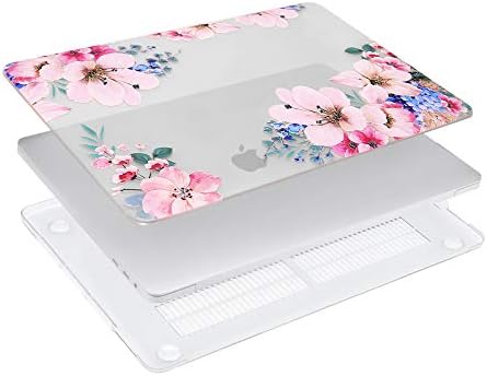MOSISO Compatible with MacBook Pro 13 inch Case M2 2023, 2022, 2021- A2338 M1 A2251 A2289 A2159 A1989 A1708 A1706, Plastic Prunus Flower Hard