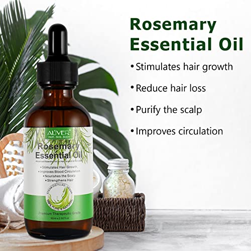 Есенцијално масло од рузмарин, масло од рузмарин за раст на косата и нега на кожата, лице, третман на сув скалп, серум за раст