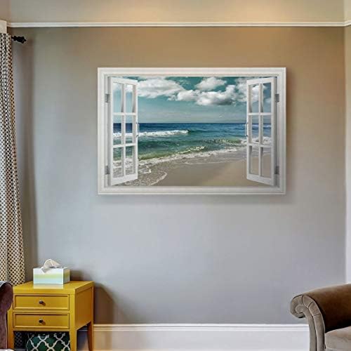 Галерија за рендери платно природна wallидна уметност Домашни слики и отпечатоци Уметнички дела облачно океански плажа небото глам романтичен прозорец