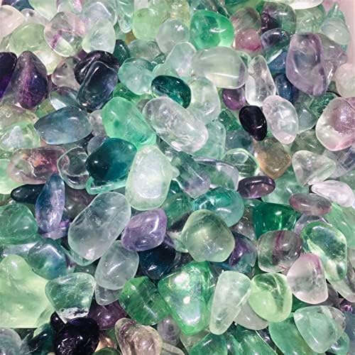 Uthty природен кристален медитација дома декор, природен шарен флуорит кристал полиран флуорит чакал камења за подароци за аквариум,
