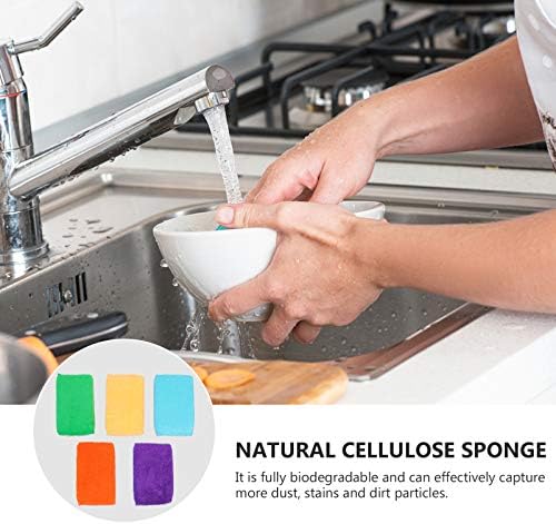 Cabilock Природен сунѓер 10 парчиња микрофибер кујна сунѓер мулти-намена за чистење сунѓери со тешки тешки тешки чистачи чистач за