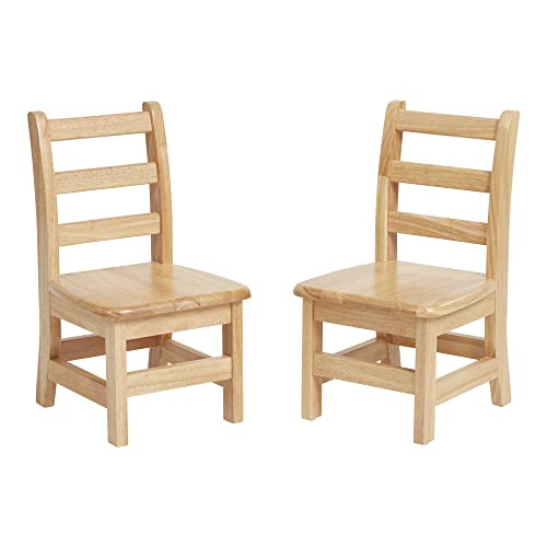 Ecr4kids три столче за скалила, 10in висина на седиштето, седење во училницата, природно, 2-пакет