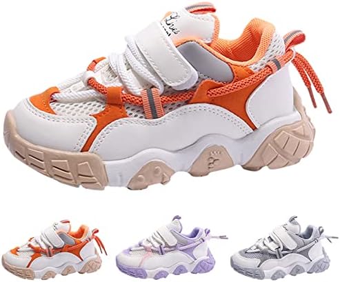 Sgaogew Girl Sneakers со големина 2-3 бебе момчиња девојчиња спортски чевли лесни рамни слатки чевли за одење ленти се лизгаат на пешачка