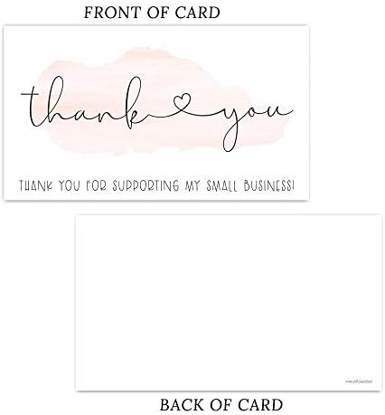 50 Мали Розови Акварел ви Благодариме За Поддршка На Мојот Мал Бизнис-Клиент ви Благодариме За Нарачка Картички - Мал Онлајн Бизнис Пакет Вметнете