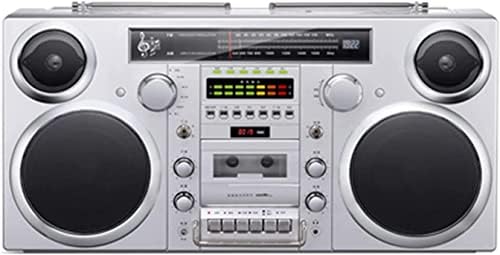Ретро Bluetooth Boombox, касета Boombox, со касета плеер и радио -звучник AM/FM радио и приклучок за слушалки, за собирање на семејство/патување