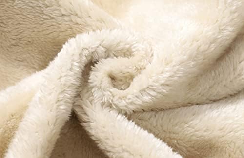 Пербаи Менс зимска топла Шерпа, наредена качулка, обична руно пуловер, качулка со џеб