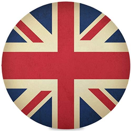 Гроздобер Унија Џек Знаме Обединетото Кралство Тркалезни чаршафи За Перење Отпорни На Топлина Ставете чаршафи за Трпезариска Кујна маса 48 инчи