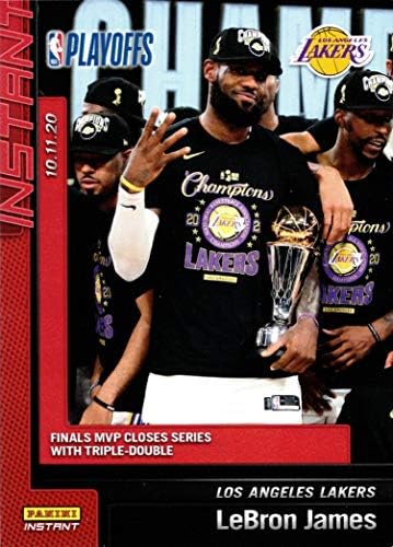 2019-20 Панини Инстант 270 Леброн Jamesејмс Лејкерс кошаркарска картичка - победи на 4 -ти шампион во НБА