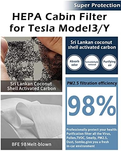Пакет 4TSL: Мобилниот телефон Tesla Car Mount + Cabin Air Filter 2 Пакет за Model 3 / Y