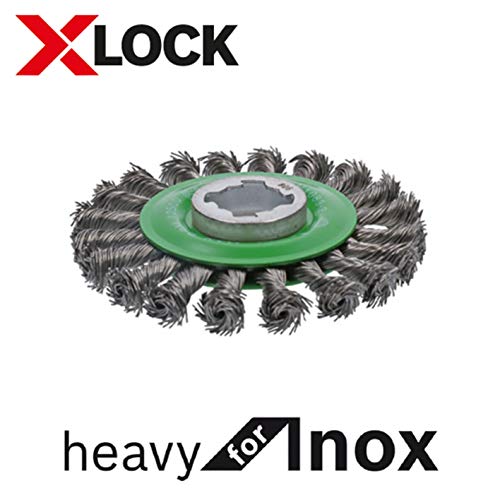 Bosch X-Lock 2608620733 Wireица четка, дијаметар од 4,5 инчи, не'рѓосувачки челик 0,02 инчи пресврт, 1 парче