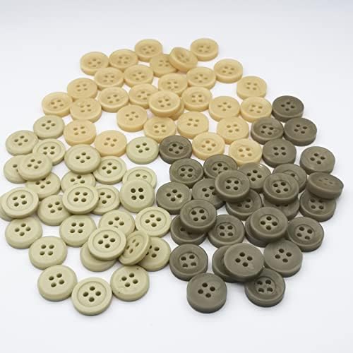 Копчиња за вселенски производи за шиење и занаети со кутија за складирање, 90 парчиња 12,5 мм разновидни копчиња Цврсто 4 дупки од смола