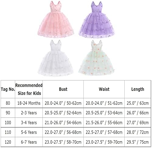Цвет девојка фустан од пеперутка за деца бебе принцеза роденденска венчавка деверуша за песечка формална забава без грб фустан од тул