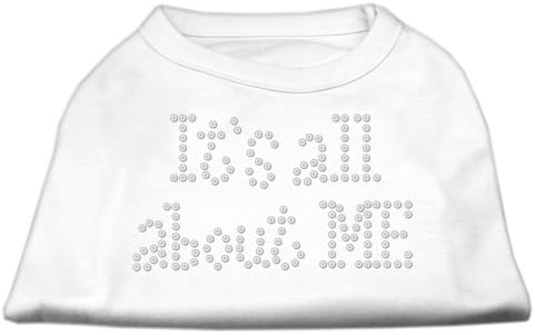 Производи за миленичиња Мираж 18-инчи Се работи за мене Rhinestone Print кошула за домашни миленици, XX-LARGE, бело