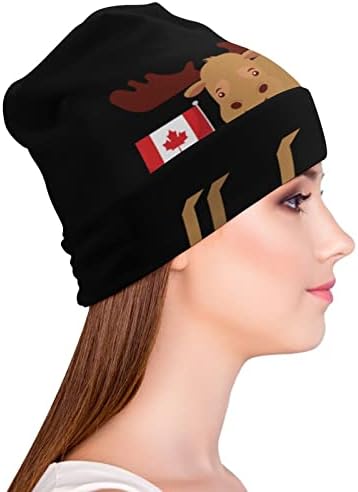 Симпатична лоза Канада знамето Бејни капа меко топло целосна пуловер капа за череп капа за спиење за унисекс