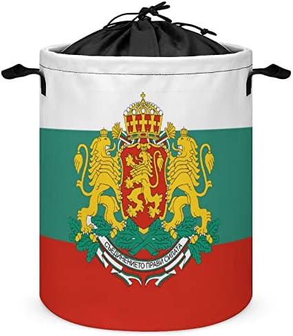 Бугарска Значка Знаме 42л Тркалезна Корпа За Перење Облека Што Се Склопува Попречува Со Врвка За Влечење