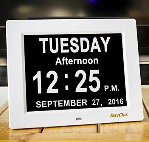 Dayclox Ажурирано Губење На Меморијата Дигитален Календар Ден Часовник со 5 Циклуси: Наутро, Попладне, Вечер, Ноќ &засилувач; Пред