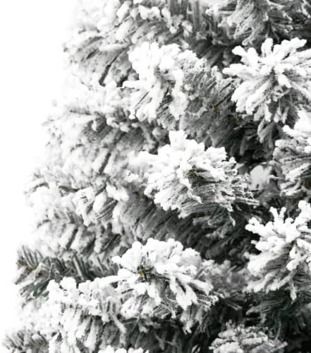 Видаксл тенка вештачка половина новогодишна елка со надигнат снег 94,5 “