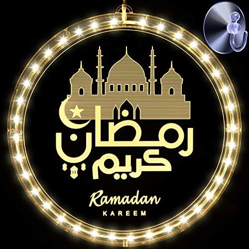 3Д Рамазан Карем светла, месечина и starвезда ислам декорација на самовила за прозорци, украси, исламски муслимански стил батерија управувана