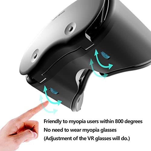 SIUBICH VR Сина Светлина Очила За Заштита На Очите Виртуелна Реалност 3d Шлем Подарок 7-инчен Голем Екран Компатибилен со iOS И Android Систем