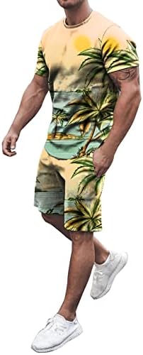 Мажи од Туфа пролетен летен костум на плажа со кратки ракави со кратки кошули со кратки сетови 2 парчиња двојно градите тенок