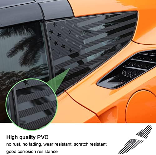 Llkuang Американско Знаме Винил Налепници За Задни Странични Прозорци Компатибилни Со Chevrolet Corvette C7 2014-2019, Налепници