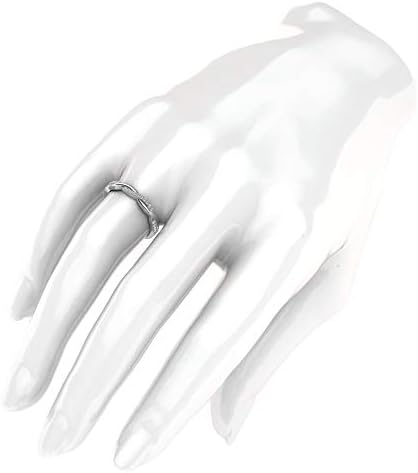 14к бело злато 2,5 мм ситни симулирани лозови симулирани дијамантски прстен за свадбени бендови за појавување на прстенот