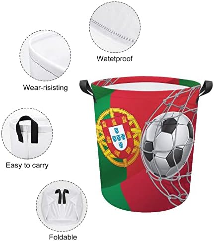 Португалија Знаме Фудбал Гоа Кошница За Перење Склопувачки Алишта Ја Попречуваат Кантата За Перење Облека Торба За Складирање