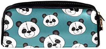 Симпатична мечка панда шема шема преносна торбичка ПУ кожна школа Пенки за пенкало стационарни вреќи со моливи