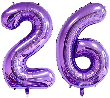 Xlood број 26 балони 32 инчи дигитален балон Азбука 26 роденденски балони цифра 26 балони со хелиум големи балони за роденденски