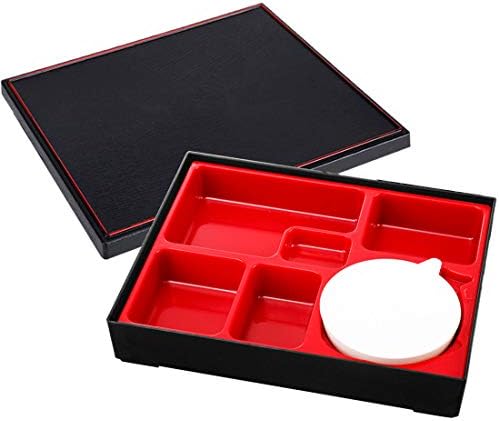 Јапонска Кутија Бенто, 5 Оддели Традиционална Кутија За Ручек За Суши Бенто Кутија Пластична Послужавник За Сервирање Закуски Со Капак Сад За