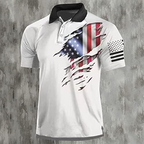 Американско знаме полови кошули за мажи 4-ти јули патриотски маици летни обични кратки ракави гроздобер врвови