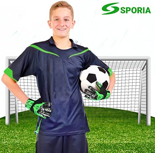 СПОРИЈА фудбалски голмани нараквици младински голмани со двојна заштита на зглобот | Фудбалски ракавици за деца што не се лизгаат