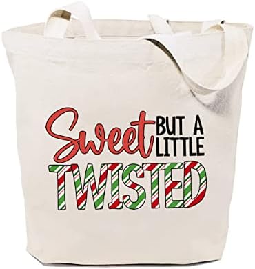 Gxvuis слатка, но малку изопачено платно торба за жени Симпатична Божиќна еднократна намирници на намирници рамо за шопинг торби