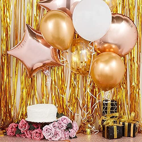 Розово Злато Фолија Ѕвезда Балони И Тежина За Бебе Туш, Партија Украси