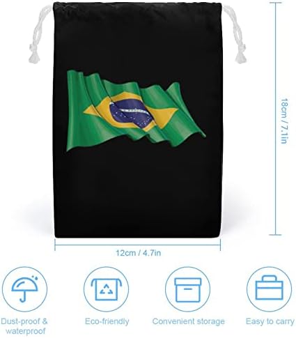 Бразилско Знаме Платно Торба За Складирање Торба За Влечење За Повеќекратна Употреба Торбичка Торбичка Торба За Намирници За Домашно Патување