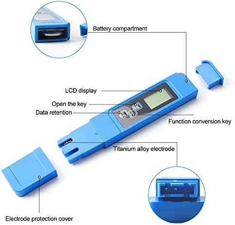 ZYZMH LCD Digital 3 In1 метар тестер 0-9990ppm Детектор за спроводливост Детектор на вода монитор за чистота мерка за чистота мерка за