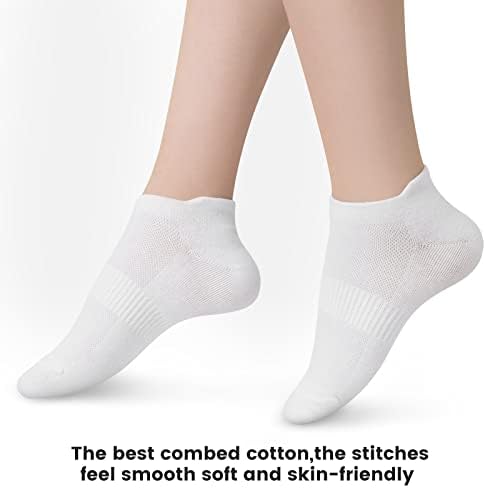 Салкинг чорапи на глуждот, женски атлетски тенки чорапи за трчање на ниско ниво на кратки спортови меки без шоу -чорапи со таб 6 парови