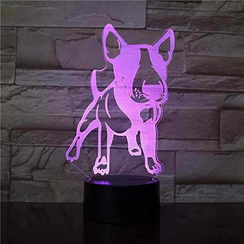 Jinnwell 3D Dog Night Light Light LAMP илузија 7 Промена на допир на допир на допир Табела за декорација на табела за декорација на ламби LED