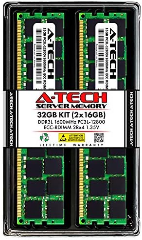 A-Tech 32gb Комплет Меморија RAM МЕМОРИЈА ЗА HP ProLiant BL680C G7-DDR3L 1600MHz PC3 - 12800 ECC Регистрирани RDIMM 2rx4 1.35 V-Сервер
