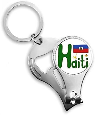 Национално знаме на Хаити, црвено сино образец, нокти прстен прстен клуч за шишиња со шише, клипер