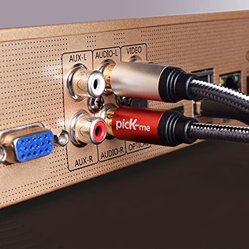 Oluote 2-машки до 2-машки RCA аудио кабел, RCA стерео аудио дуо за интерконекција кабел, за звучници, засилувачи, диџеј контролори, домашни