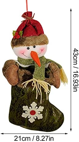 Божиќни Украси Празнични Чорапи Старец Снешко Торба За Подароци Торба За Подароци Реквизити За Прикажување На Прозорец Гроздобер Стакло Божиќна